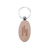 Custom Wood Oval Keychain, 3.5