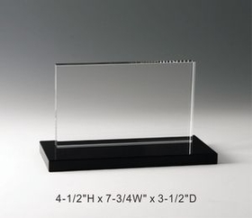 Custom Deluxe Rectangle Crystal Award Trophy., 4.5" L x 7.75" W x 3.5" H