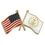 Blank Rhode Island & Usa Crossed Flag Pin, 1 1/8" W, Price/piece