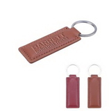 Custom Leather Key Chain, 1.9" L x 1.2" W