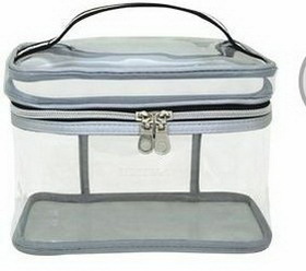 Transparent Stylish Deluxe Cosmetic Bag (8"x5-1/4"x5-1/4")