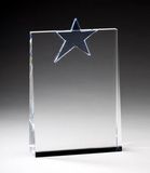 Custom Blue Twinkle Optic Crystal Star Award - 8