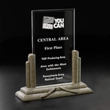 Custom Billboard Acrylic Award w/ Sandstone Stonecast Base, 8