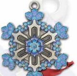 Custom Pewter Gallery Print Snowflake Ornament w/ Center Star