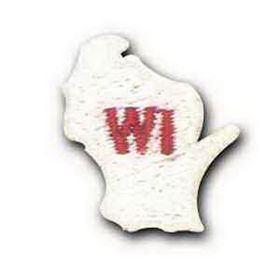 Custom State Shape Embroidered Applique - Wisconsin