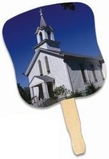 Custom White Church Stock Design Hand Fan