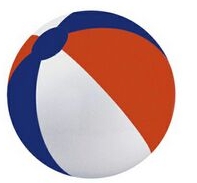 Custom 6" Inflatable Blue, Red & White Beach Ball