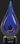 Custom Making a Difference Blue Rain Drop Art Glass Award, 11 1/4" H, Price/piece