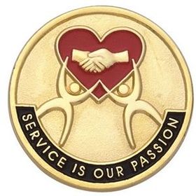 Blank Corporate Award Lapel Pins (Service Is Our Passion), 1" Diameter