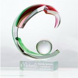 Custom Tourmaline Sphere Art Glass Award, 7