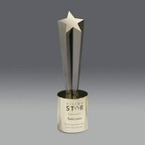 Custom Signature Series 24K Gold Swooshing Star Award w/ Black Nickel, 10 1/4