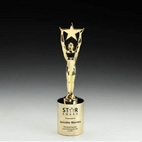 Custom Star Achievement Gold Plated Award & Base (10 1/2