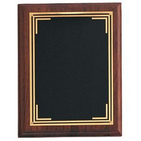 7"x9" Plaque w/Black Screened Plate & Gold Border