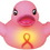 Custom Mini Rubber Light Up Pink Ribbon Duck, Price/piece