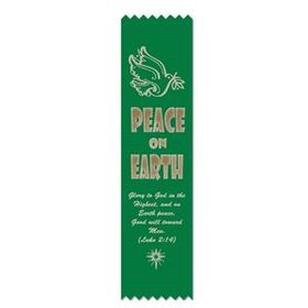Custom 2"X8" Stock Prayer Ribbon Bookmarks (Peace On Earth)
