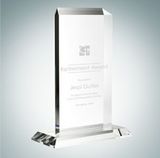 Custom Vertical Rectangle Optical Crystal Award Plaque w/Base (Large), 11