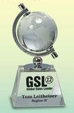 Custom Crystal Globe on Clear Pedestal Award (6