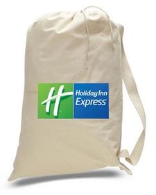 Custom Large Natural Canvas Drawstring Laundry Bag (22"x33")