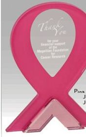 Custom Pink Ribbon Stand Up Award (8")