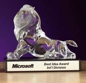Custom Acrylic Lion Award (7")