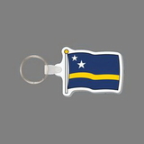 Key Ring & Punch Tag W/ Tab - Full Color Flag of Curacao