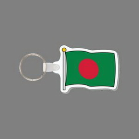 Key Ring & Full Color Punch Tag W/ Tab - Flag of Bangladesh
