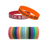 Custom 1/2'' Debossed With Color Filled Silicone Wristband