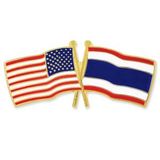 Blank Usa & Thailand Flag Pin, 1 1/8