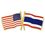 Blank Usa & Thailand Flag Pin, 1 1/8" W X 1/2" H, Price/piece