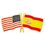 Blank Usa & Spain Flag Pin, 1 1/8" W X 1/2" H, Price/piece