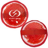 Custom Cloth Round Red Hot/ Cold Pack with Gel Beads, 4 3/4