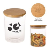 Custom 26 Oz. Glass Container With Bamboo Lid, 4 3/4