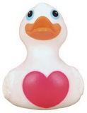 Custom Rubber Big Heart Duck, 3 7/8