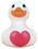 Custom Rubber Big Heart Duck, 3 7/8" L x 3 1/4" W x 4" H, Price/piece