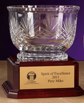 Custom Executive Award Crystal Bowl (10")