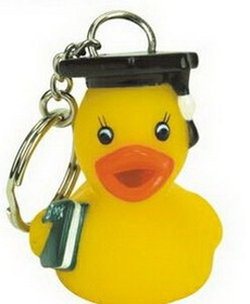 Custom Rubber Graduate Duck Key Chain