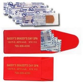Custom 5 Band Aid Pocket First Aid Kit / 4"x1 7/8" Outside Of Case