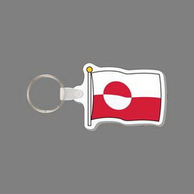 Key Ring & Full Color Punch Tag W/ Tab - Flag of Greenland
