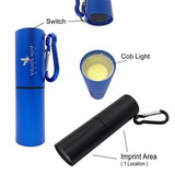 Custom Cob LED Flashlight With Carabiner, 3.5