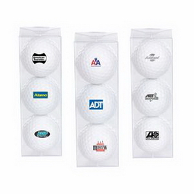 Custom Economy Triple Golf Ball Pack, 5.5" L x 1.875" W