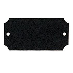 Custom Black Brass Steel Plate W/Notched Corners & 2 Holes (2 1/2"X1 1/4")