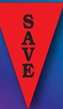 Blank 60' Stock Digitally Printed Message Pennant String -Save