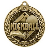 Custom 2 3/4'' Kickball Wreath Award Medallion
