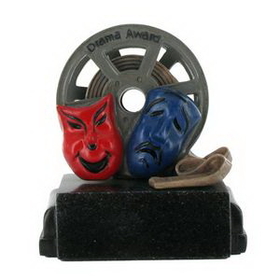 Blank Drama Award Scholastic Resin Trophy, 4" H(Without Base)