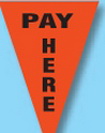 Blank 30' Stock Pre-Printed Message Pennant String-Pay Here