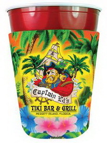 Custom Party Cup Cooler (Full Color), 4" W X 5" H X .125" Thick