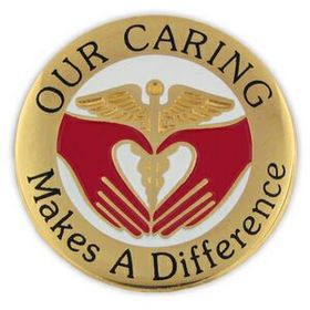Blank Our Caring Makes A Difference Pin, 1" W