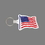 Custom Key Ring & Full Color Punch Tag W/ Tab - American Flag, Price/piece