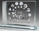 Custom Emphasize Starphire Glass Award, 6 3/8
