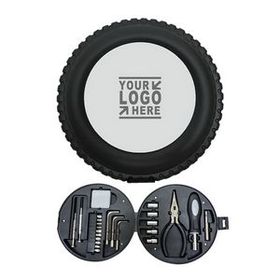 Custom Tire/Tyre Shaped Tool Kit, 2 1/4" Thick x 6 1/4" Diameter